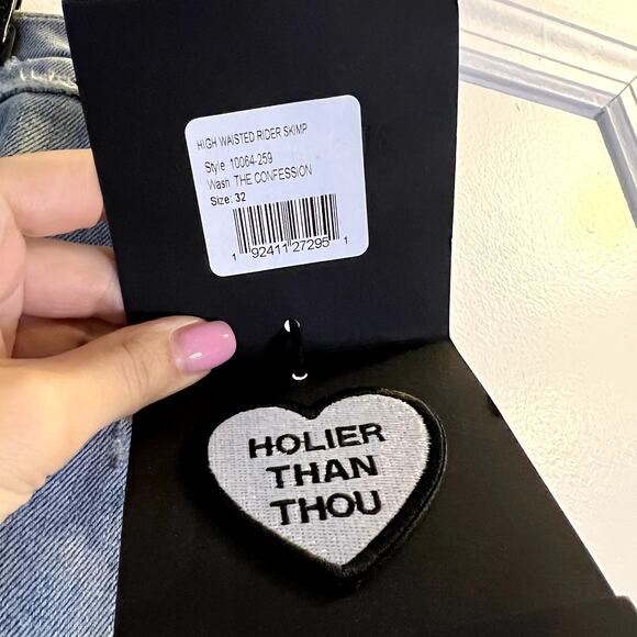 mother high waisted rider skimp the confession jeans size 32 New - Picture 6 of 9